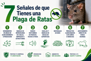 Infografía de las 7 señales de alerta de plagas en una empresa